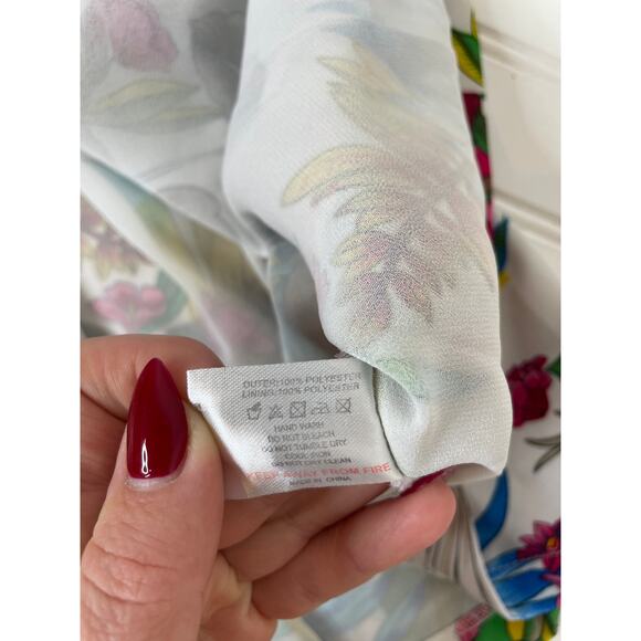 Prettylittlethings Bold Floral Botanical Off The Shoulder Mini Dress Size 10 - Picture 6 of 7